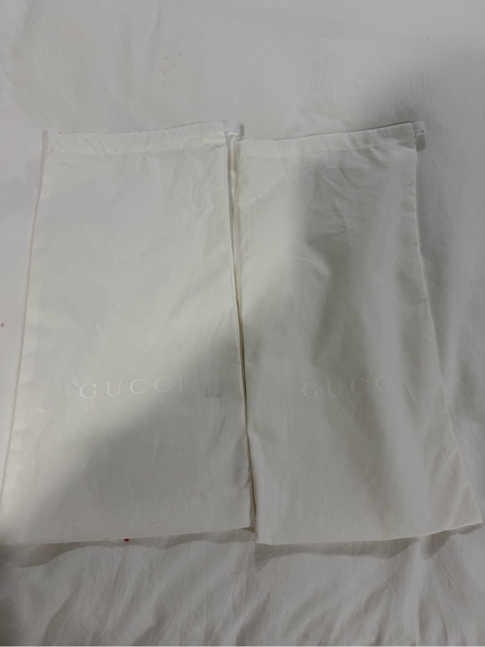 Gucci Cream Branded Drawstring Dust Bags Pair